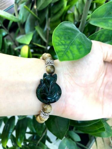 Nine-tailed fox agarwood beaded bracelet with silver s925 - classic photo review