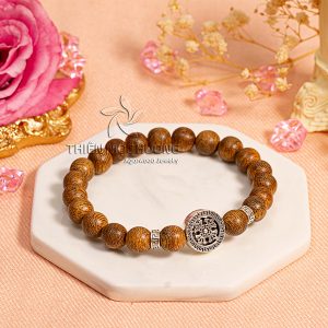 Peace agarwood beaded bracelet