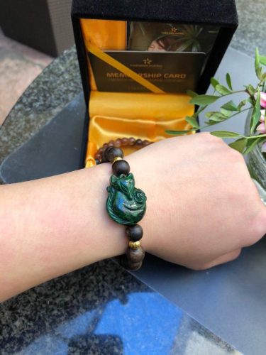 Nine-tailed fox agarwood beaded bracelet with silver s925 - classic photo review