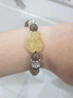 Nine-tailed fox agarwood beaded bracelet with silver s925 - classic photo review