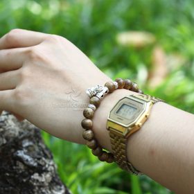 Bell baby agarwood bracelet with silver s925 - classic - Thien Moc Huong