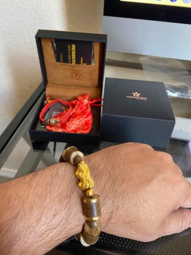 Pixiu bamboo agarwood bracelet with 18k gold - classic photo review