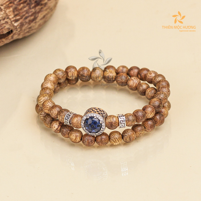 Agarmoon Agarwood Bracelet - Sapphire - Vietnamese Toc Agarwood