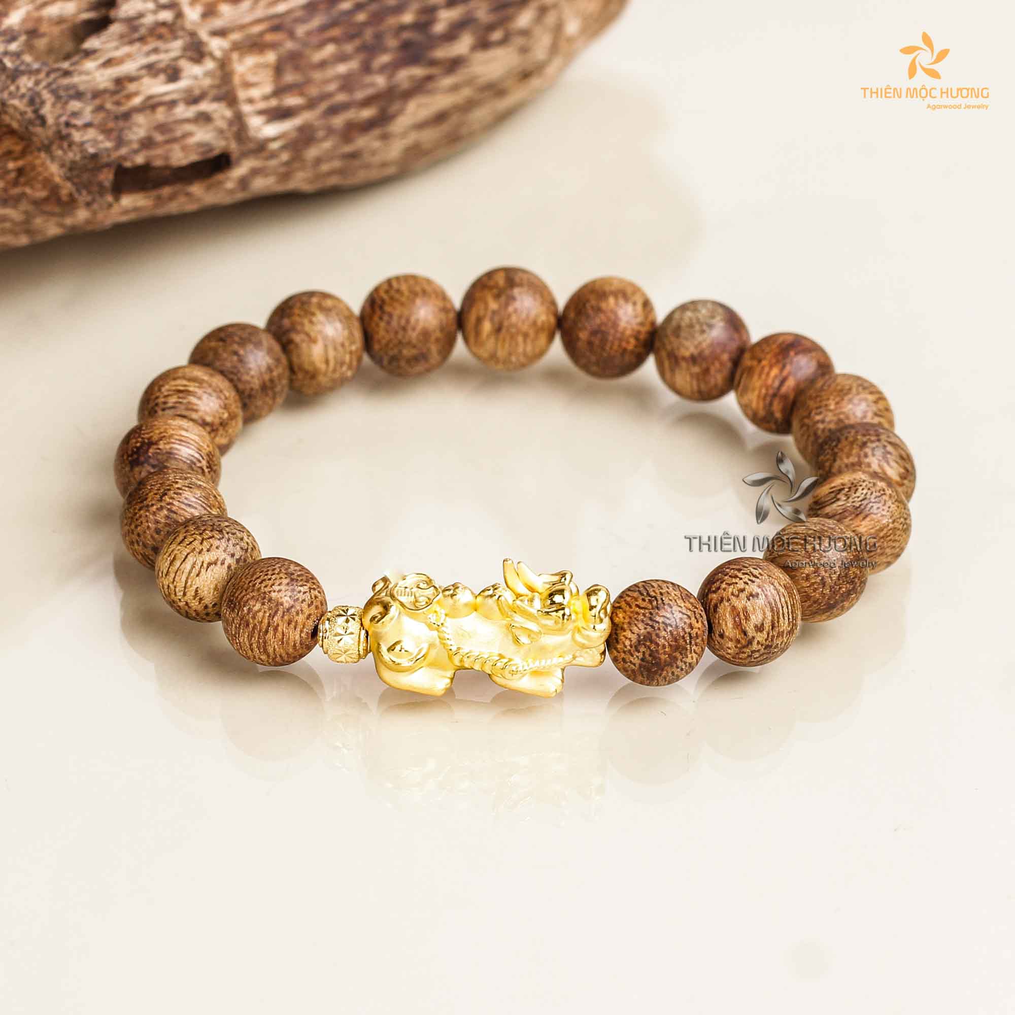 Pixiu Agarwood beaded Bracelet - Vietnamese Toc Agarwood