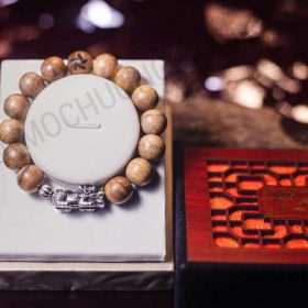 Pixiu Agarwood beaded Bracelet with Silver S925 - Classic - Thien Moc Huong