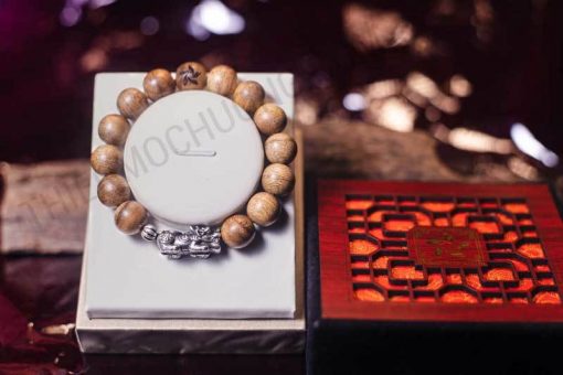 Pixiu Agarwood beaded Bracelet with Silver S925 - Classic - Thien Moc Huong