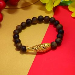 Thien Moc Huong - Carp agarwood bracelet with 24K Gold Charm - Premium