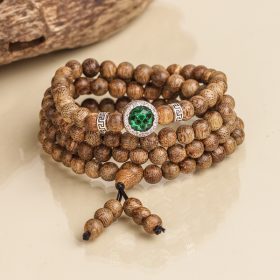 Agarmoon 108 beads mala Agarwood Bracelet - Green - Vietnamese Toc Agarwood