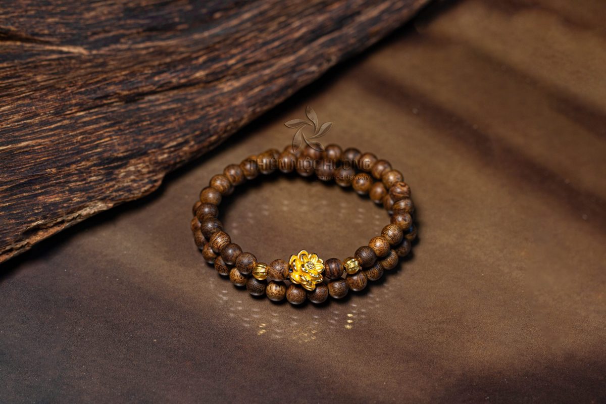 Philippines double-round lotus agarwood beaded bracelet