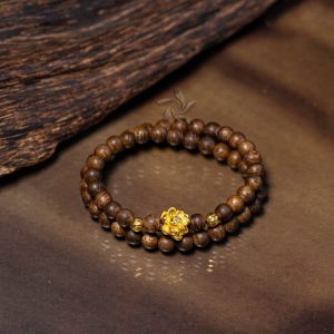 Philippines double-round lotus agarwood beaded bracelet