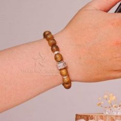 Six-word Wheel agarwood beaded bracelet