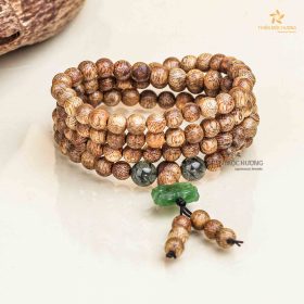 Jade Lotus 108 mala beads - Vietnamese Toc Agarwood