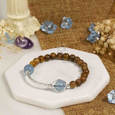 Milky Way agarwood bracelet with silver s925 - classic