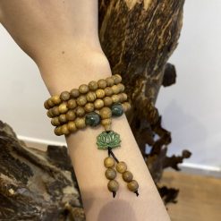 Jade Lotus 108 mala beads bracelet