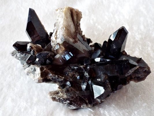 A piece of black quartz recovered during the mining in Vietnam