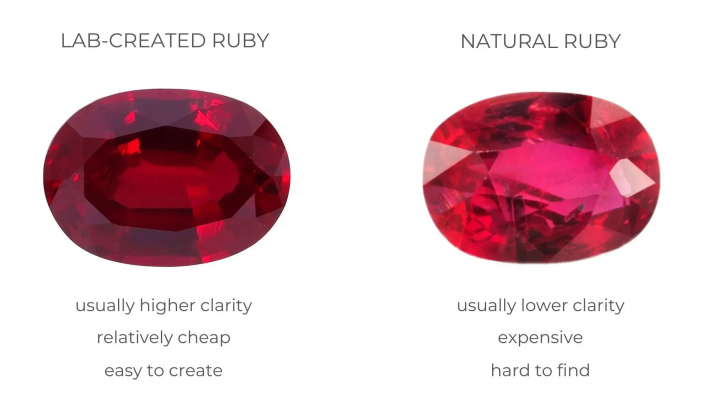 Natural rubies are mixed with impurities and needle-like crystals of rutite 