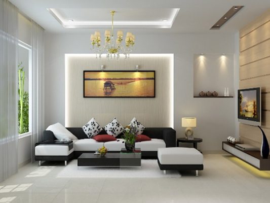 It is necessary to place the living room in the center of the house