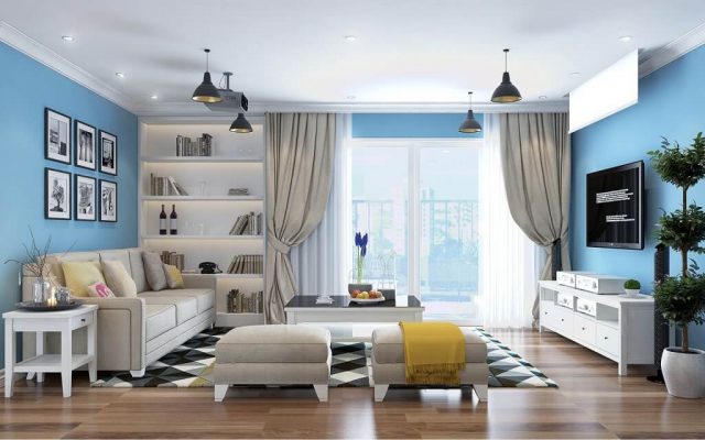 Paint for the living room according to feng shui for Water element