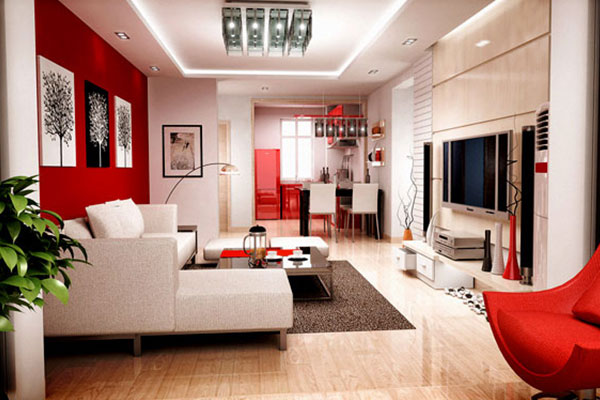 Paint for the living room according to feng shui for Fire element