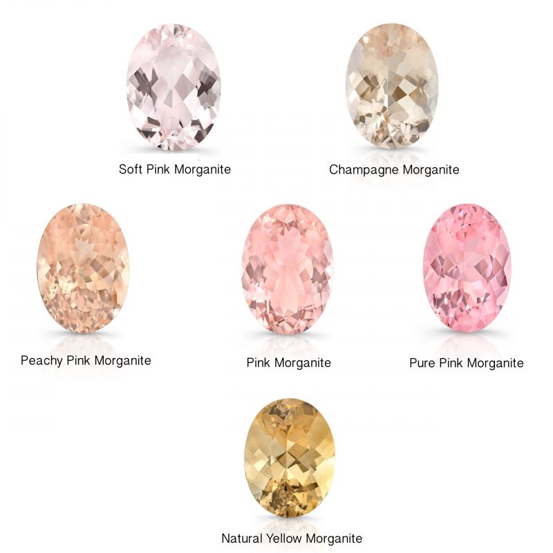 Colour chart for morganite stone