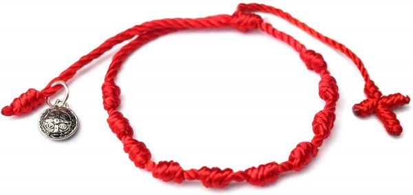 Saint benedict red string bracelet