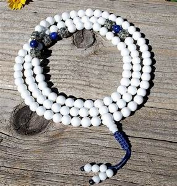 white mala beads