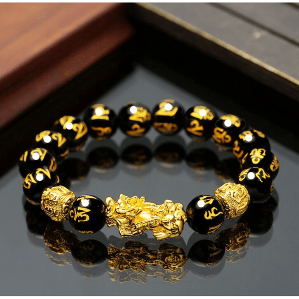 Chinese bracelet beads with Gold charm