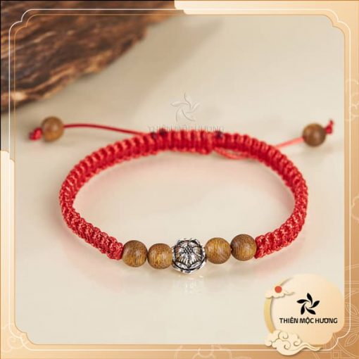 Lotus Flower Red String Bracelet - Thien Moc Huong