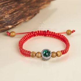 Red string bracelet with agarmoon