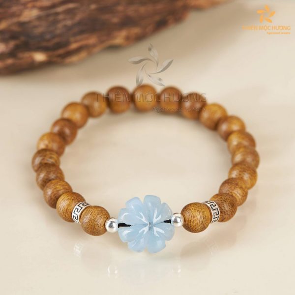 Four-leaf Clover agarwood beaded bracelet with gemstone - classic