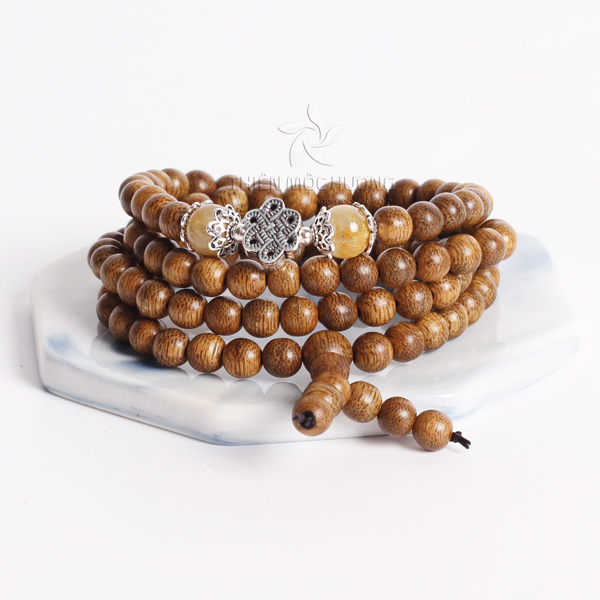 Happiness agarwood 108 mala beaded bracelet - classic