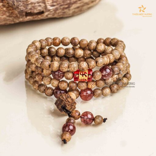 Lotus-Tibet 108 mala beads Agarwood Bracelet - Red Charm
