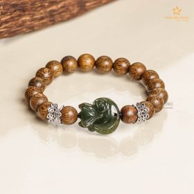 Nine-tailed fox agarwood beaded bracelet with silver s925 - Vietnamese agarwood