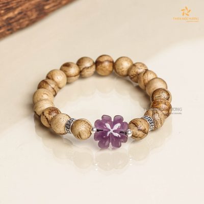 Agarwood bracelet Tu Diep Bao Indo Van Hoa Amethyst