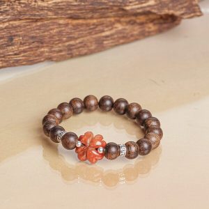 Four-leaf Clover agarwood Indo VIP Blood Marble Agarwood Bracelet