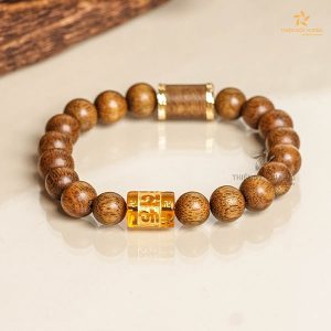 Tibet agarwood beaded bracelet with stone – Vietnamese agarwood