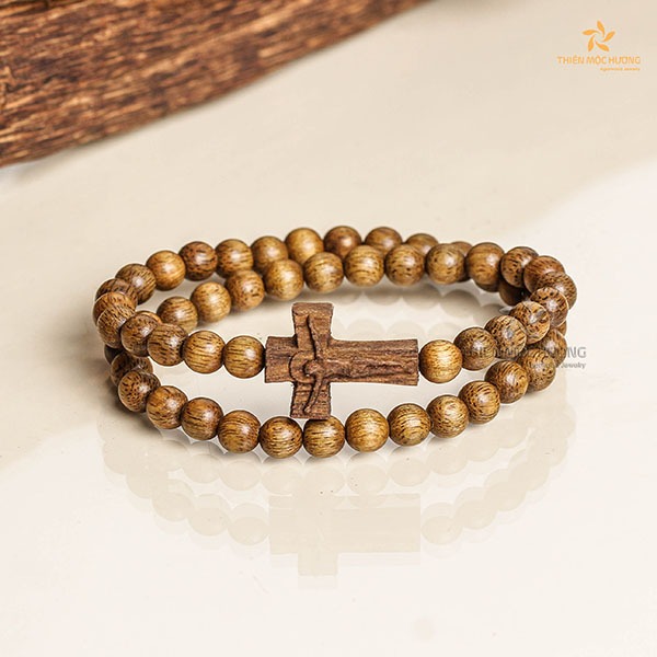 Double Rosary bracelet - Vietnamese agarwood