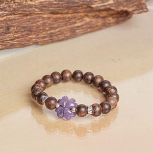 Four-leaf Clover agarwood Indo VIP Emethyst Agarwood Bracelet