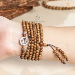 Four-leaf 216 beads mala agarwood bracelet