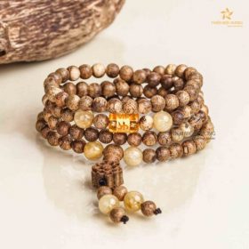 Lotus-Tibet 108 mala beads Agarwood Bracelet - Yellow