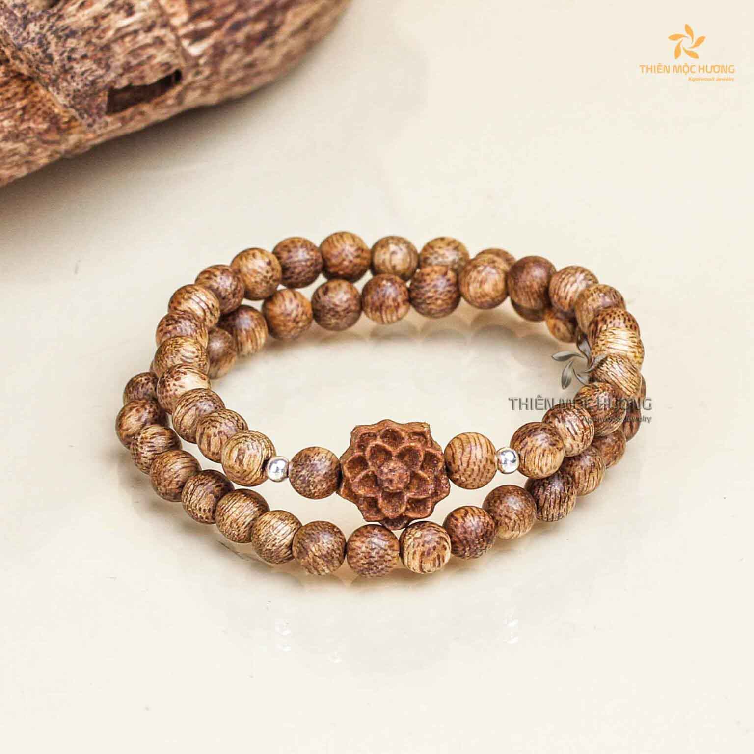 Lotus Double Agarwood Bracelet – Vietnamese Toc Agarwood