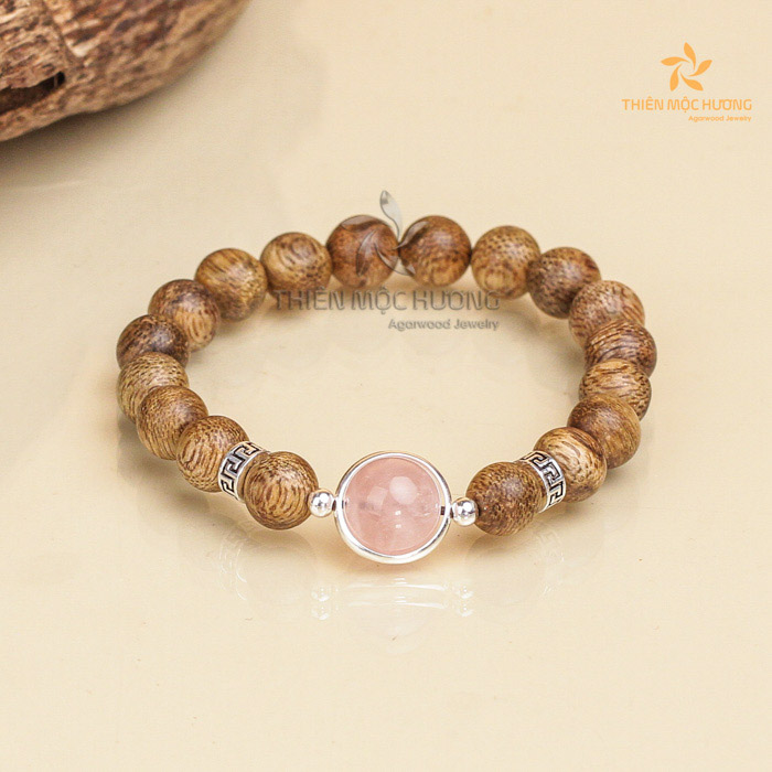 Starlight Single Agarwood Bracelet - Pink - Vietnamese Toc Agarwood