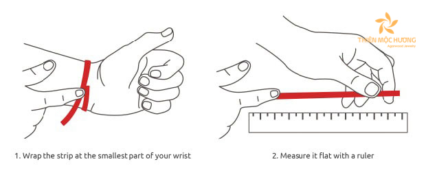 Starting from the beginning of the material (where you initially wrapped it around your wrist), measure up to the marked point - Tips for measuring wrist for agarwood bracelet